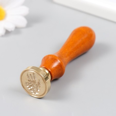 Printing for wax with a wooden handle "Algae" 9x2.5x2.5 cm-4
