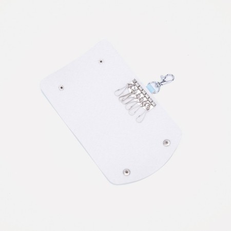 Key of buttons, 11 cm, 7 carabiners, blue color-1