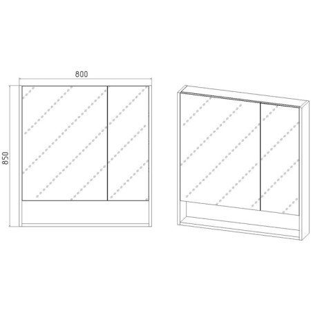 Viant mirror “Malta 80” 800x134x850 mm, right/left, without light-3
