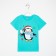 Children's T -shirt, turquoise color/penguin, height 104 cm