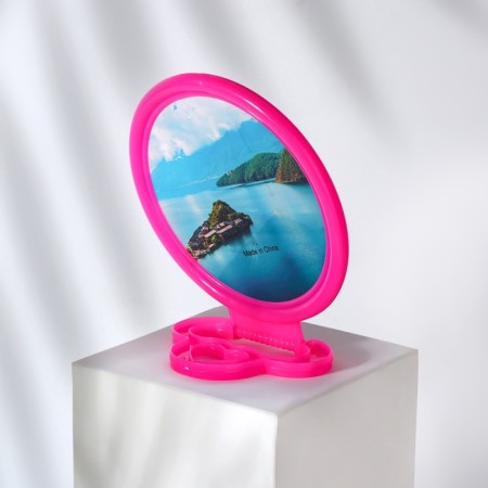 The mirror of the desktop "circle", D mirror surface 9.5 cm, pink color-2