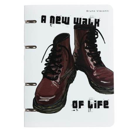Notebook on rings, 80 sheets in the "Brown Boots" line, plastic cover, shift block 70 g/m2