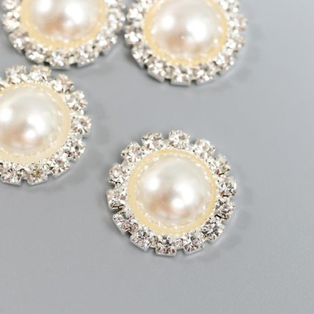 Decor for creativity Metal "Pearl in lace" set of 4 pcs 1.8x1.8x0.5 cm