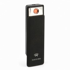 Electronic lighter, USB, spiral, flashlight, 2.5 x 7.5 cm black