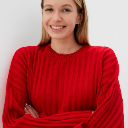 Jumper Knitted Women's Minaku: Knitwear Collection Color Red, size 46-48-2