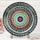 Round Laragan "Rishtan", 36 cm, blue-red ornament