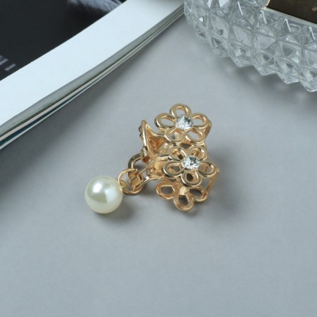 Hair crab "Viya" flowers, 2.5 cm, gold-1