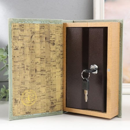 Safe Brush Tree leatherette "Compass" 21x13x5 cm-2