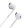 Headphones Borofone BM30, inserts, microphone, jack 3.5 mm, cable 1.2 m, white