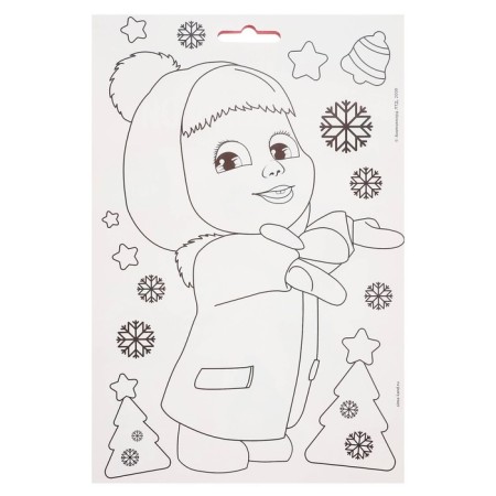Application by foil "New Year" 23x15 cm, Masha and the bear-2