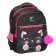 School backpack, 40 x 33 x 19 cm, ergonomic back, stavia "muzzle", black/pink