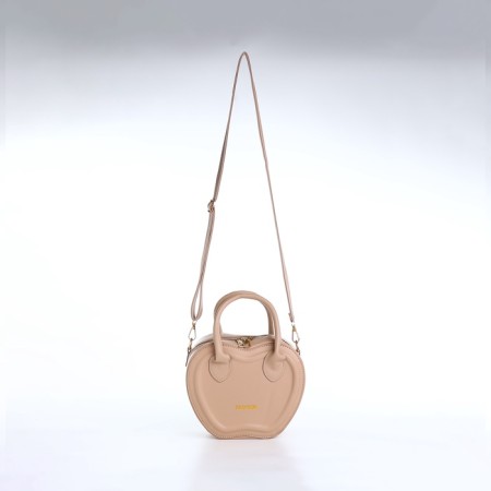 Bag Women's Cross-Bodi with a zipper, beige color