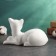 The figure "cats lie" white, 18x10x12cm