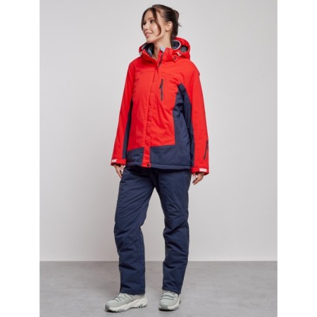 Ski costume female winter, size 56, red color-2