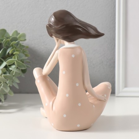 Polystone souvenir "Baby in a peach dress in peas" 14x11.5x19 cm-2