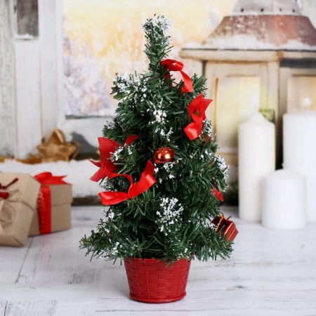 Christmas tree decor "New Year's delight" 30 cm, Red Poinsia-2