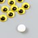 Decor (cabochon) for creativity glass "yellow eye" d = 1.2 cm