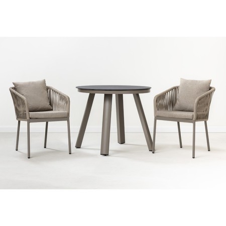 Dining table LEIF, 900 × 900 × 750 mm, gray-beige color-7