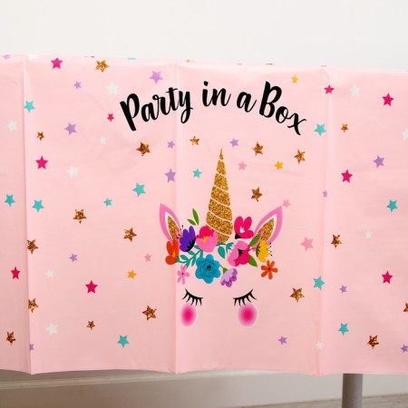 The tablecloth "Unicorn" with stars, 137x137 cm.-4