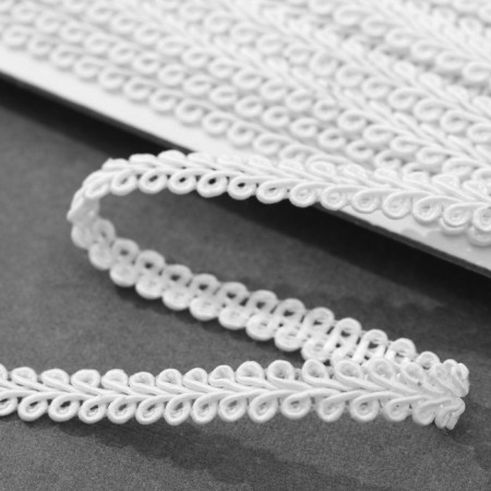 Decorative braid "Chanel", 8 mm, 10 ± 1 m, white color-1