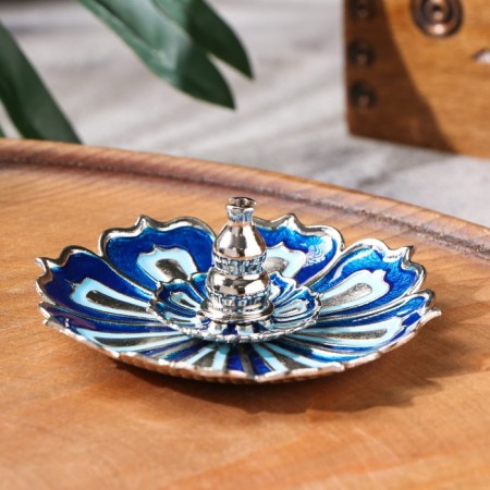 Film Flower Star "Lotus Flower", 8.8 x 3 cm, blue enamel