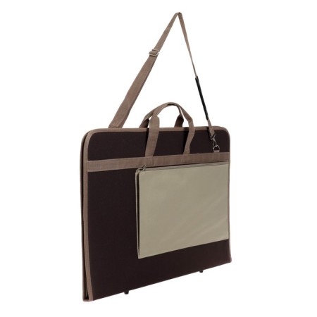 Folder for drawings and drawings A2, 640 x 450 x 30 mm, with handles, textile, estado, with pocket, brown/beige-2