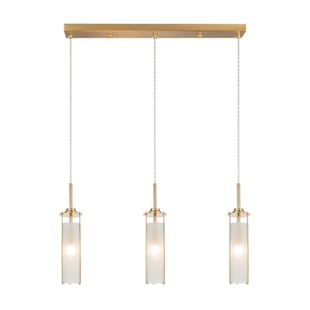 Suspended indigo, 11038/3p Brass. 3x40W, E14, 600x100x465/1965 mm, white matte color