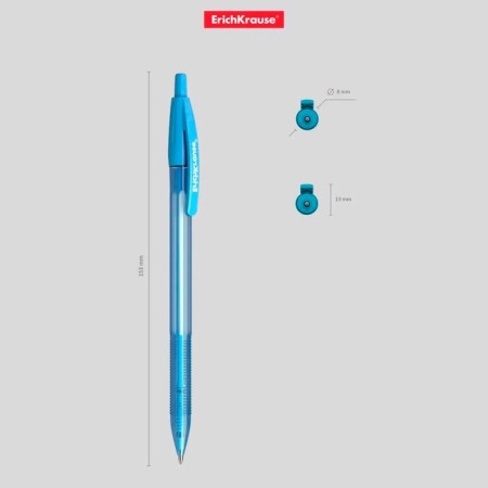 Handle Automatic Erichkrause R-301 Spring Matic, node 0.7 mm, blue ink, writing line 2000 meters-3