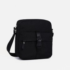 Men's bag over the shoulder, textura, textiles, black color