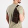 Male sling bag made of artificial leather, brown color