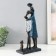 Souvenir Polystone "A couple on a walk with a dog" under metal 16.4x8x34.7 cm