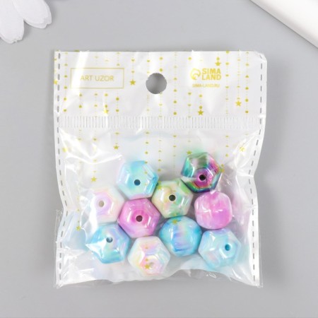 Busina Plastic for creativity "Multi -colored faces. Hologography" mix 1.4x1.4x1.4 cm-3