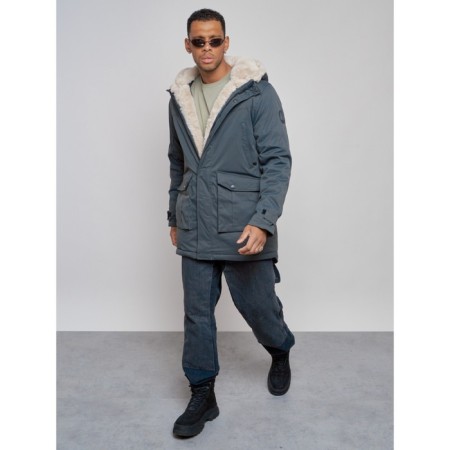 Winter male park, size 54, dark gray color-8
