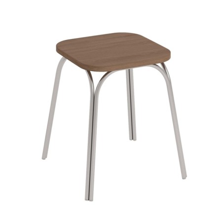 Taburet "TB17", 360 × 360 × 430 mm, chipboard, chrome color / ash shimo dark