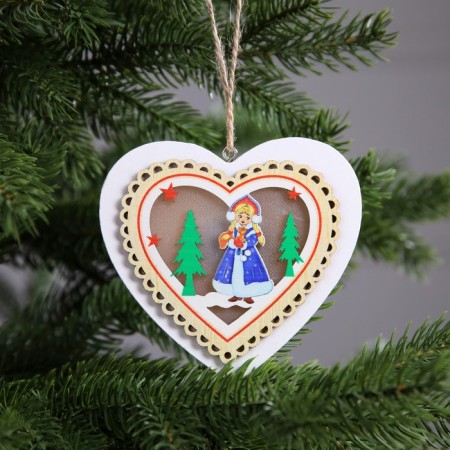 Christmas tree toy "Snow Maiden", from batteries, glow warm white-1