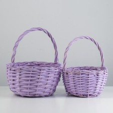 A set of wicker baskets (willow), d24x13/26, D18x11/23 cm, 2 pcs, lilac