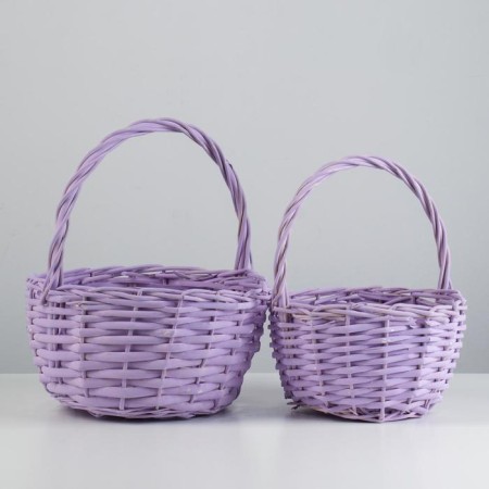 A set of wicker baskets (willow), d24x13/26, D18x11/23 cm, 2 pcs, lilac