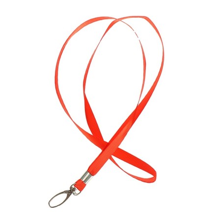 Badge tape width-9 mm, length-80 cm with a wide metal carbine, red-2