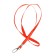Badge tape width-9 mm, length-80 cm with a wide metal carbine, red