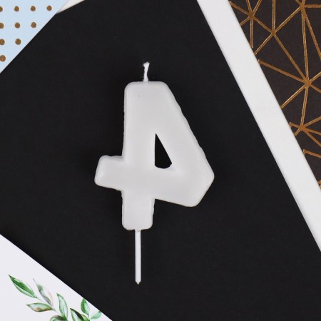 Candle for the cake, number "4", with balls, 5.5 x 8 cm.