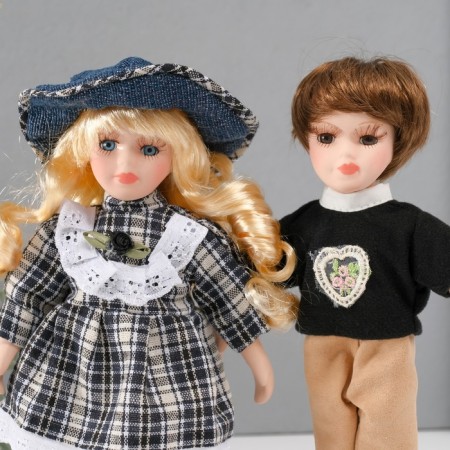 Doll Collectible couple "Lena and Seryozha, Father Clear" Set 2 pcs 21 cm-4