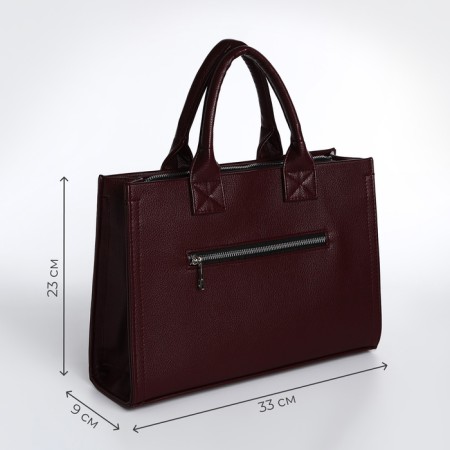 Female bag Textura, tout, medium size, burgundy color-2
