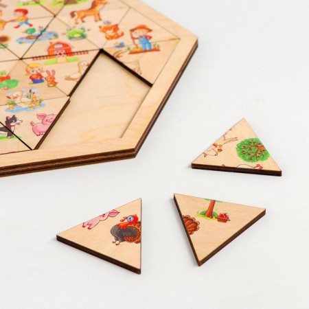 Wooden puzzle "Farm. Entertaining triangles "-1