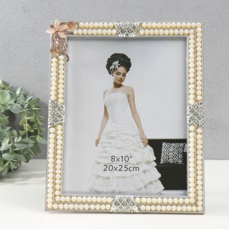 Photo frame 3083 20x25 cm "Pearls" plastic, col. gold