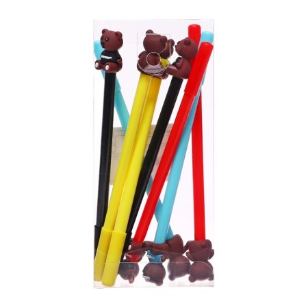 Gel-ghost pen, blue rod, stylish bear mix-5