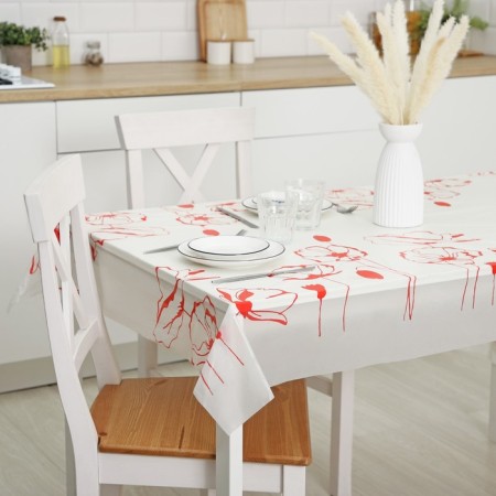 Single “poppies”, 110 × 220 cm, mix drawing tablecloth without the basis
