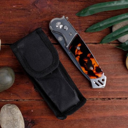 Automatic knife, folding "king" steel - 420, handle - plastic, 21 cm-5