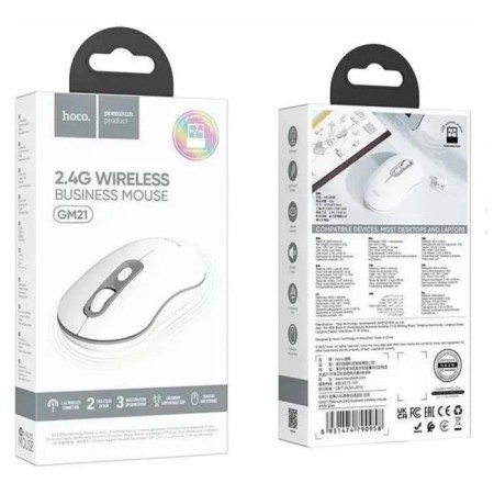 Hoco GM21 mouse, wireless (2.4), optical, 1600 dpi, white-4