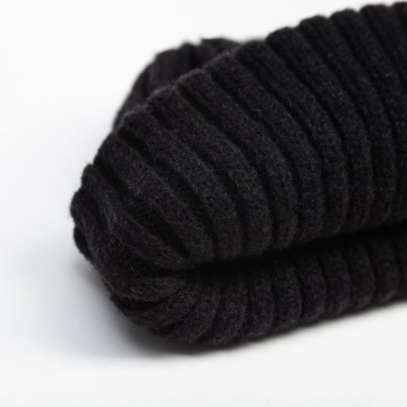 Children's hat minku with lapel rr 50-52, black color-1