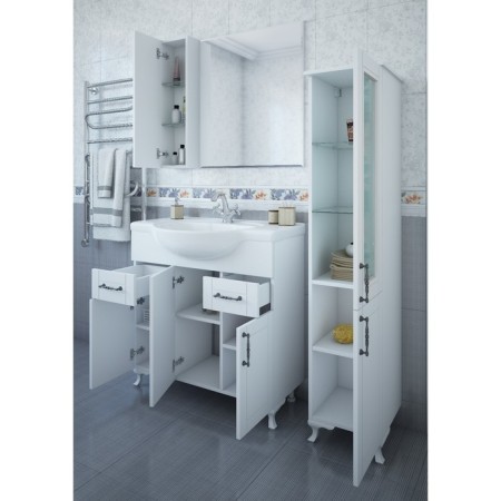 Cabinet-mirror Gloria 85 left, white matte-2